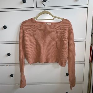 Pink cropped sweater!